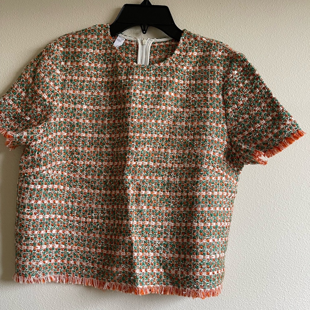 Mango Multicolor Tweed Top